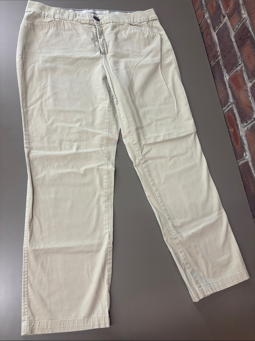 CJ Banks Cream Straight-Leg Pants